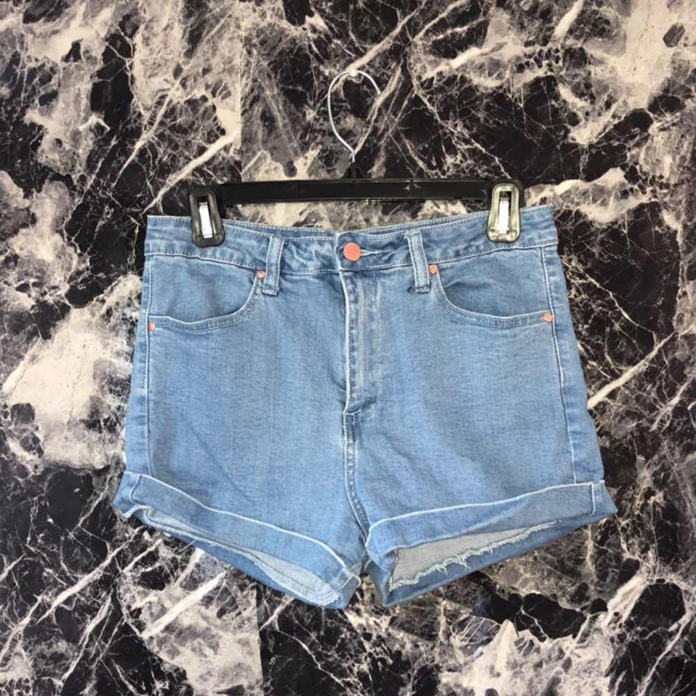 High waisted denim shorts